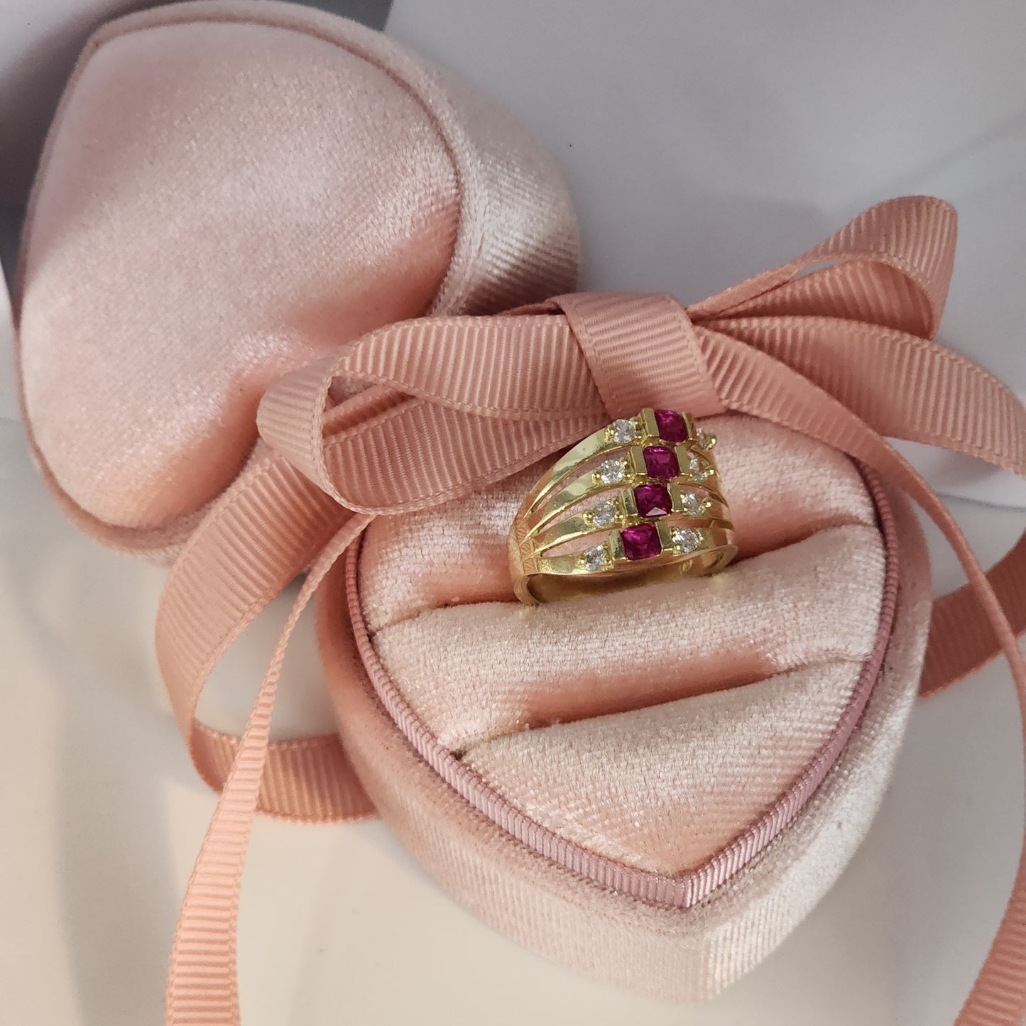Pink Four Stone Ring