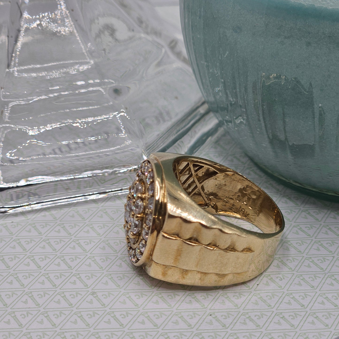 Stamped Ring with Zirconia