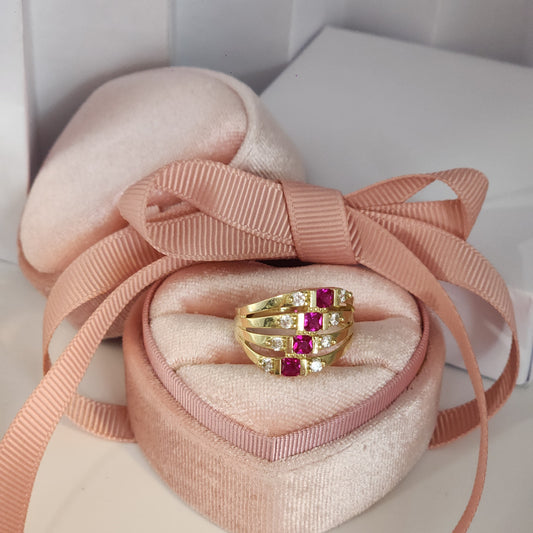 Pink Four Stone Ring