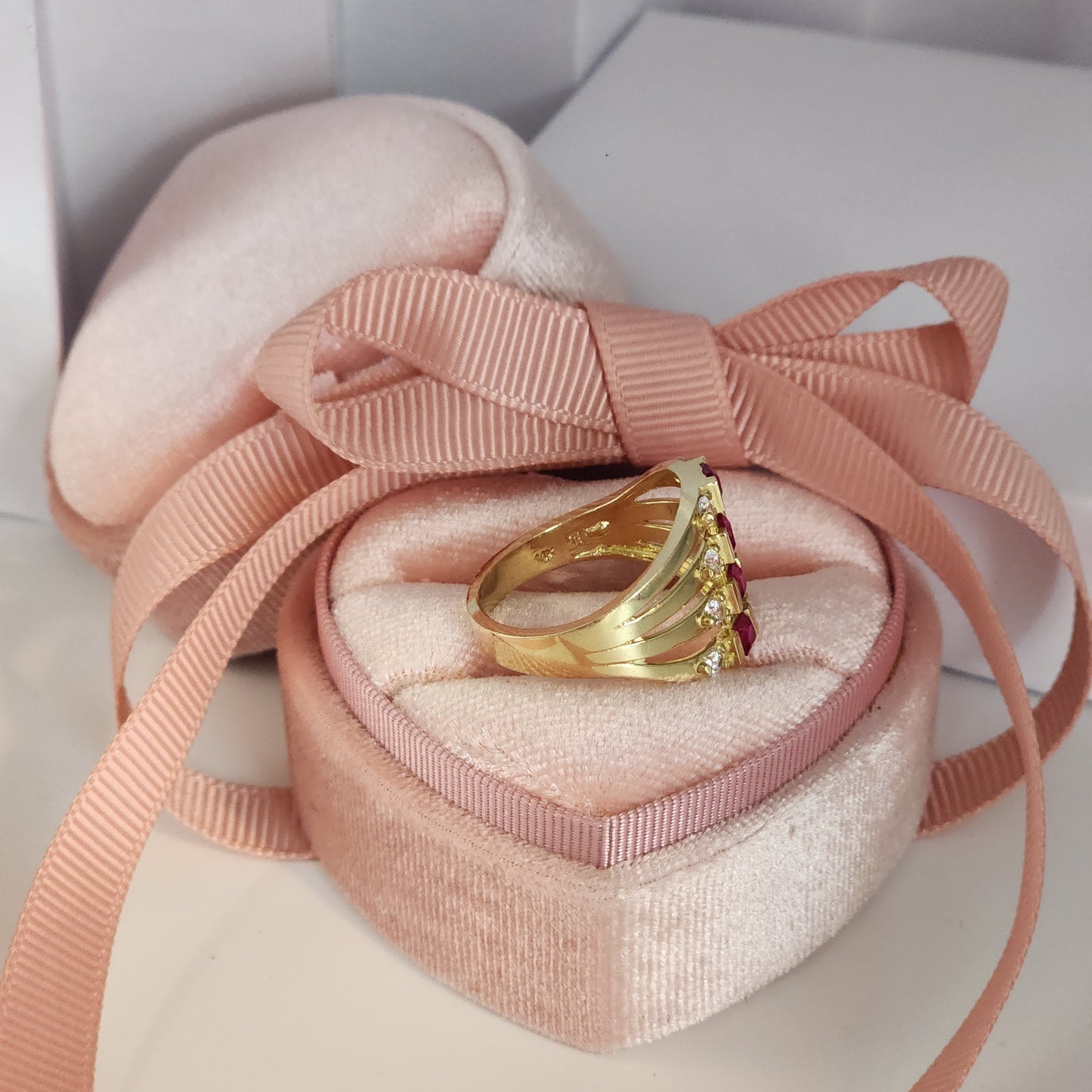 Pink Four Stone Ring