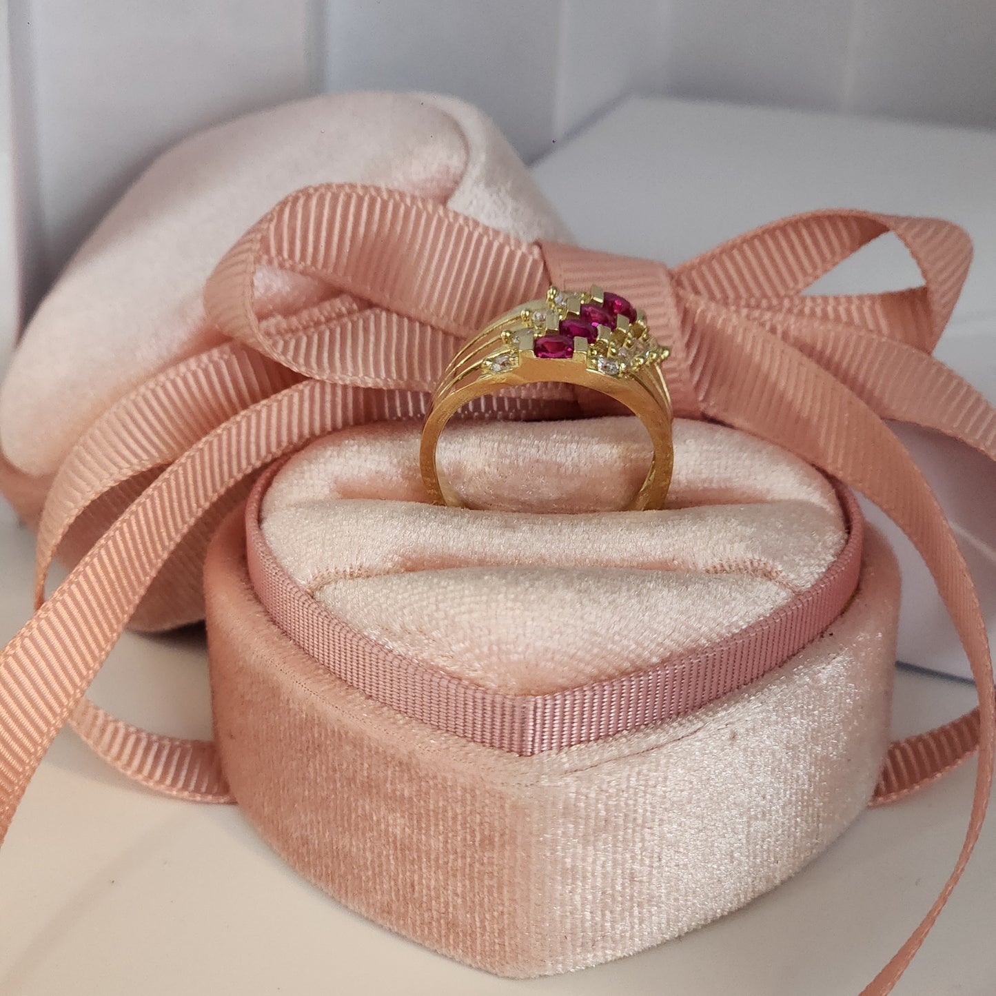 Pink Four Stone Ring