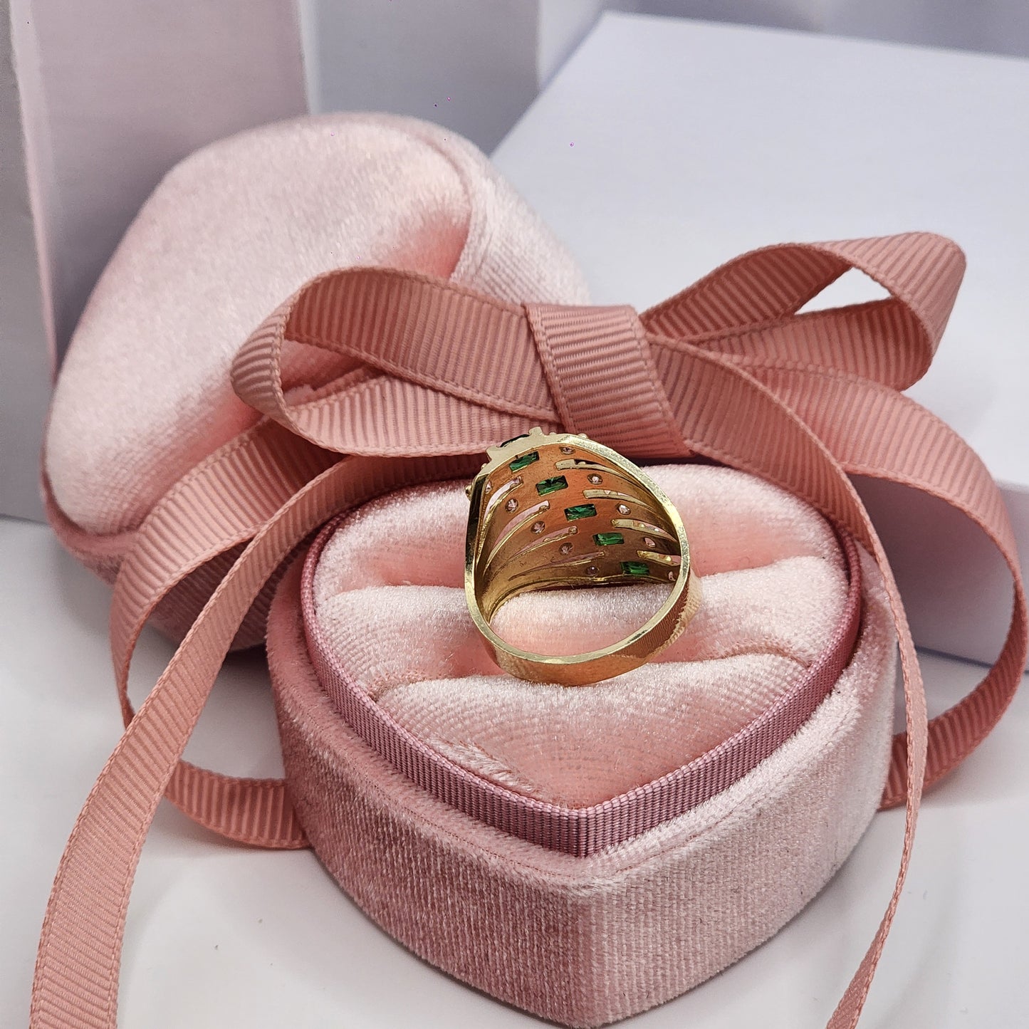 Green Five Stone Ring