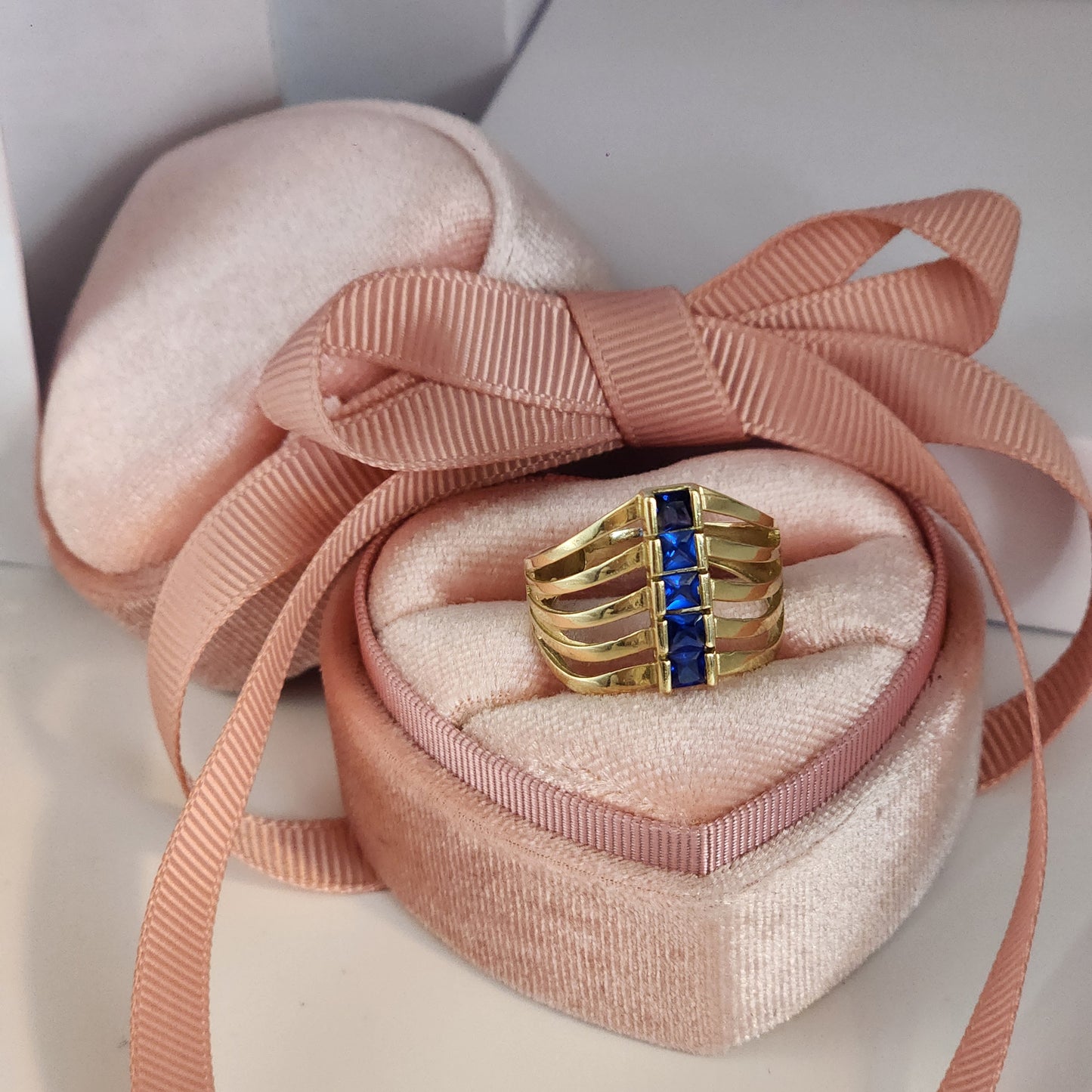 Blue Five Stone Ring