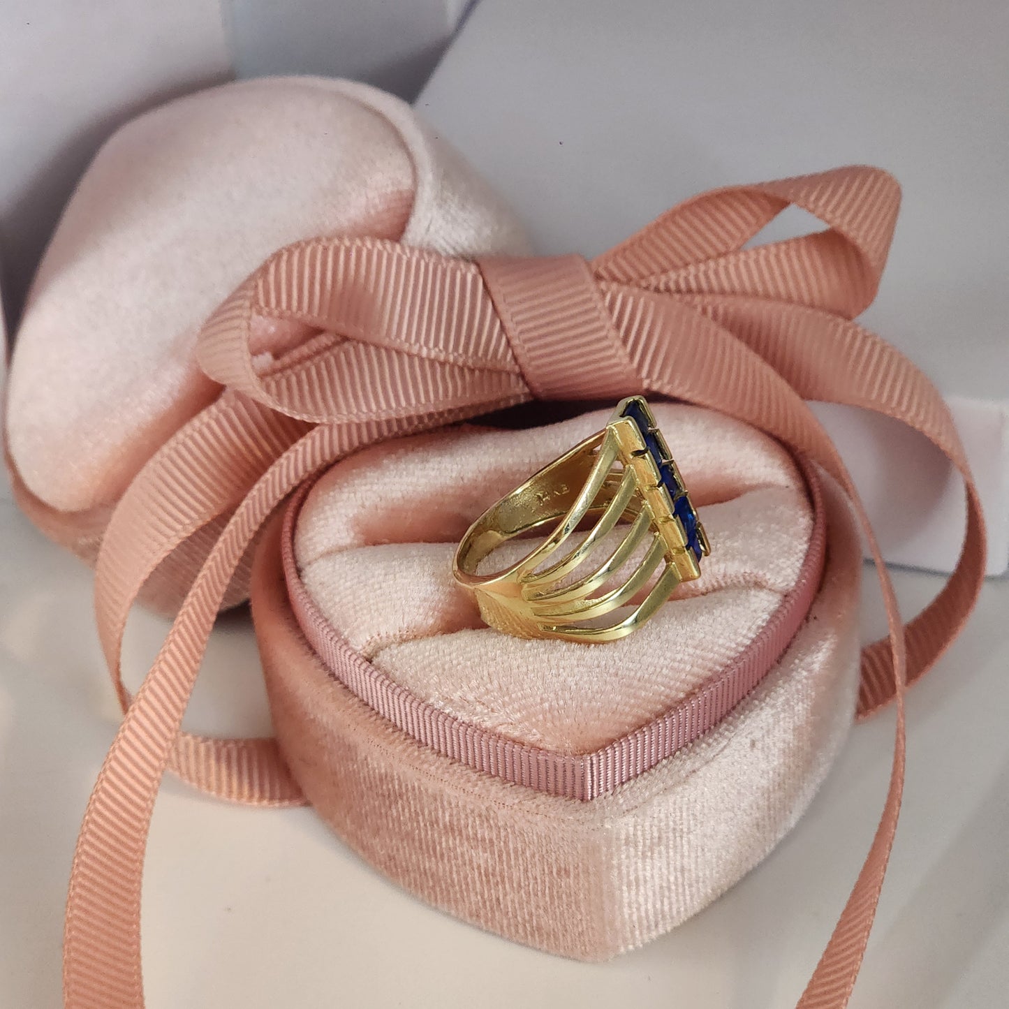 Blue Five Stone Ring