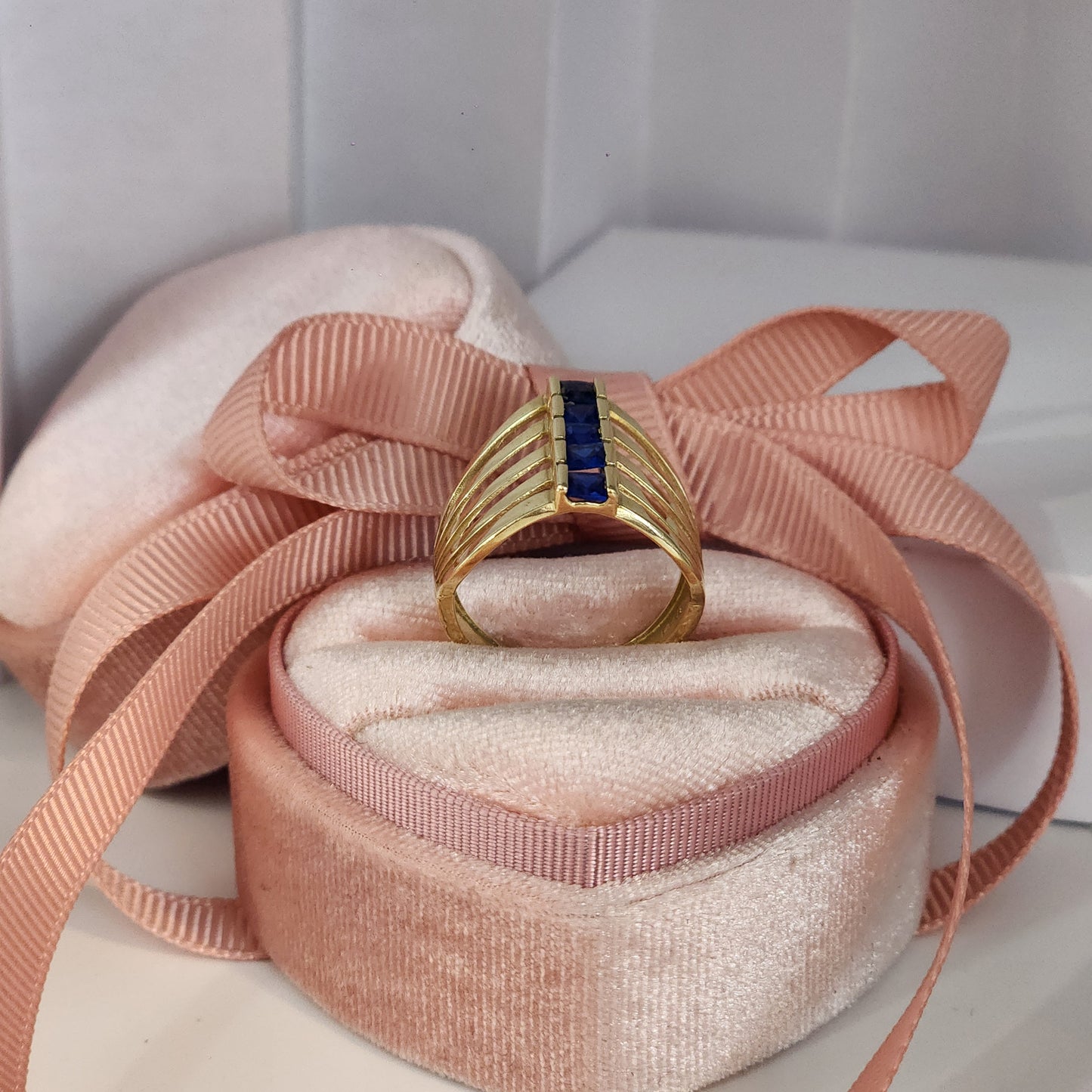 Blue Five Stone Ring