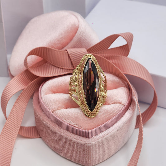 Brown Almond Ring