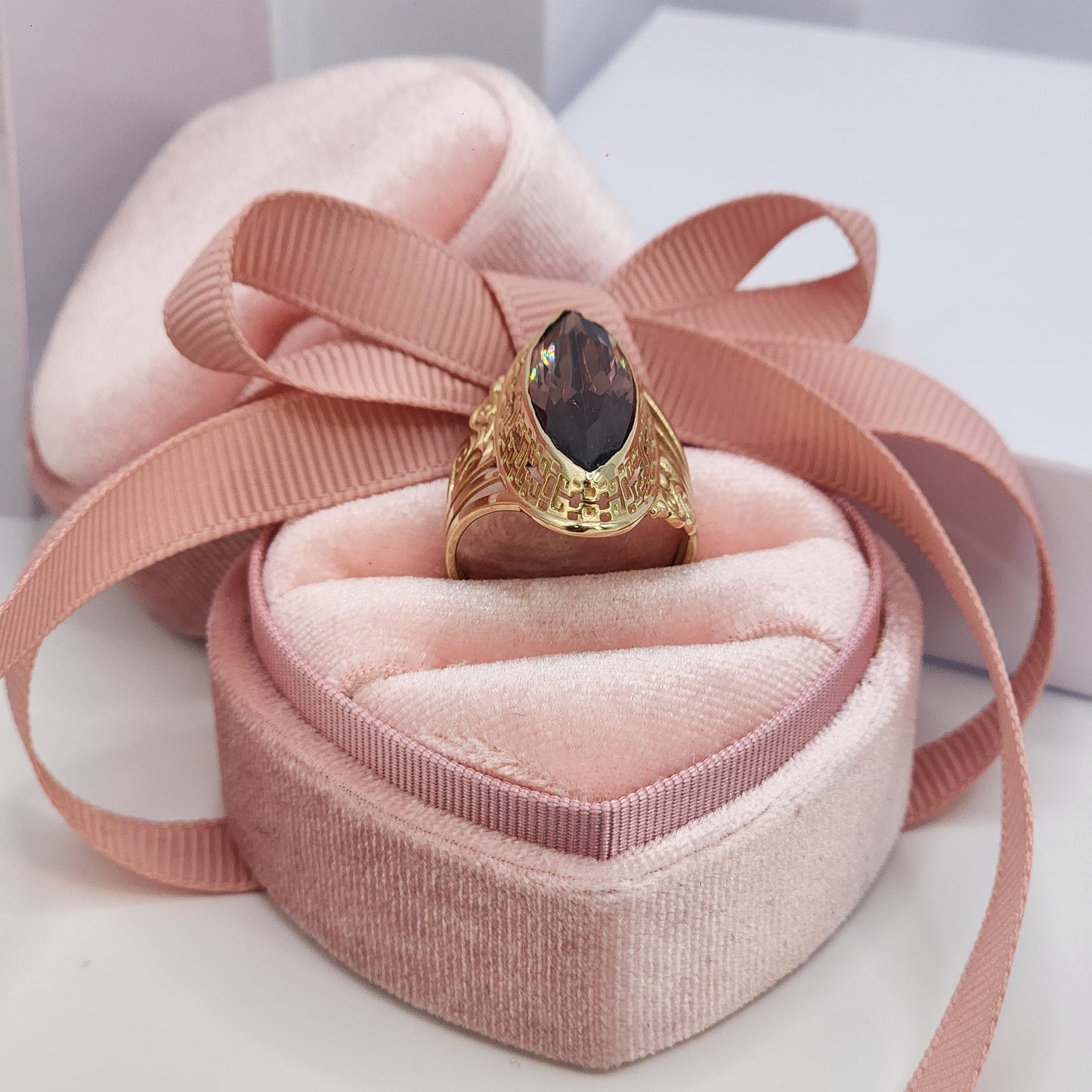 Brown Almond Ring