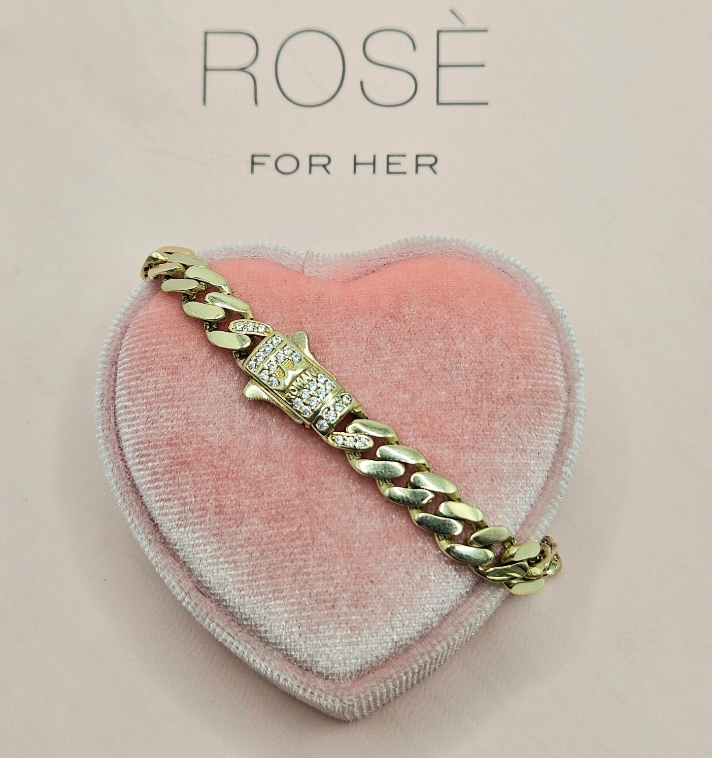 Bracelet with Crown Clasp and Zirconia