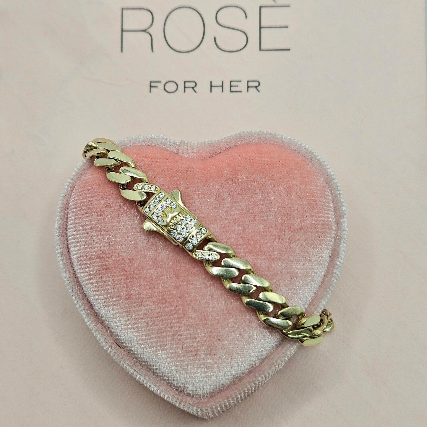 Bracelet with Crown Clasp and Zirconia