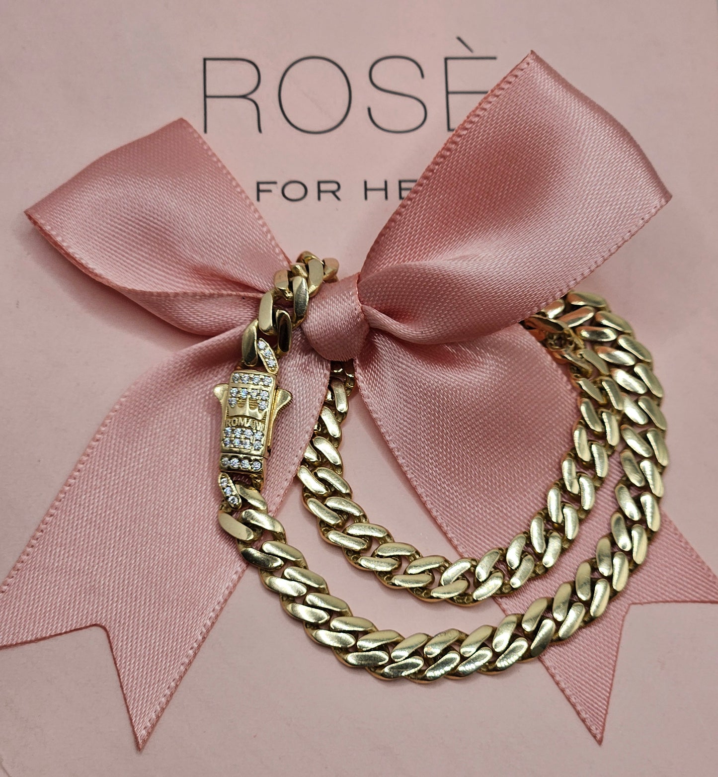 Crown and Diamond Clasp Bracelet