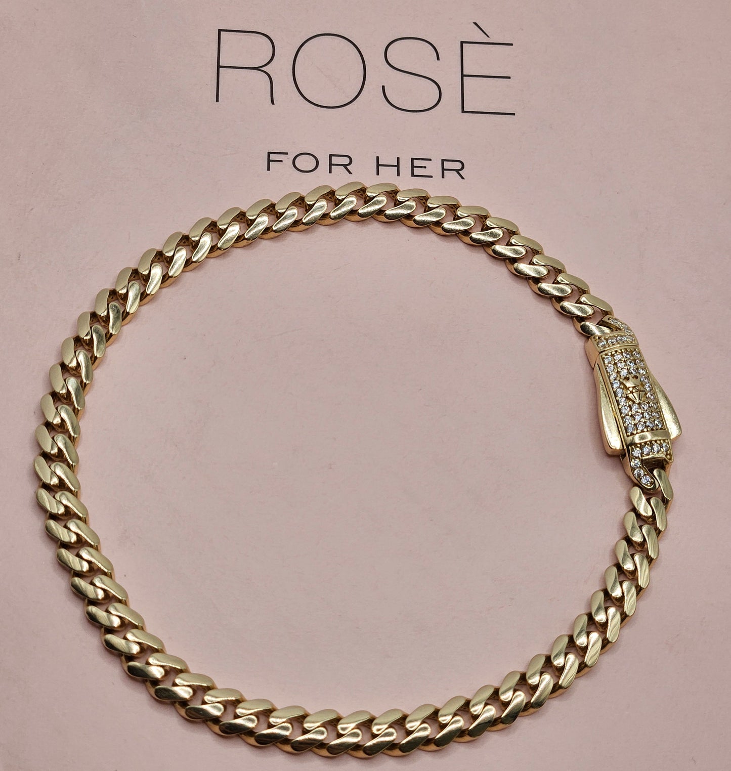 Crown and Diamond Clasp Bracelet