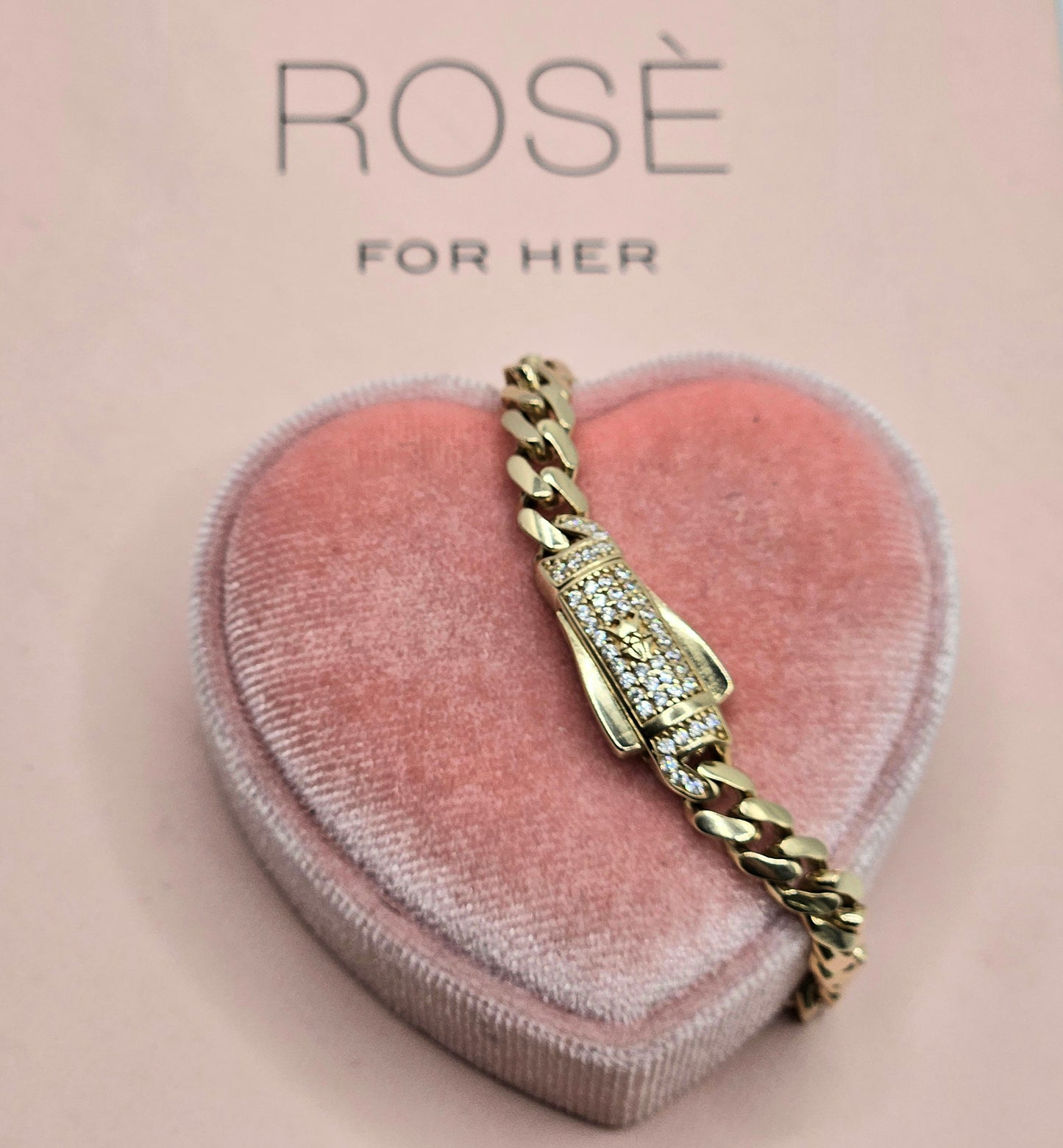 Crown and Diamond Clasp Bracelet