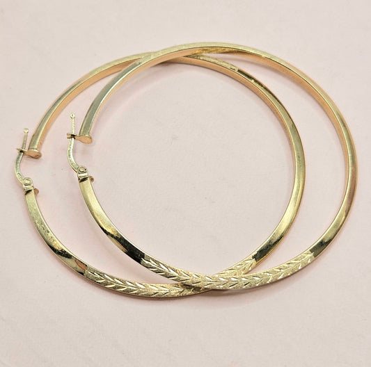 Leaf Design Hoops