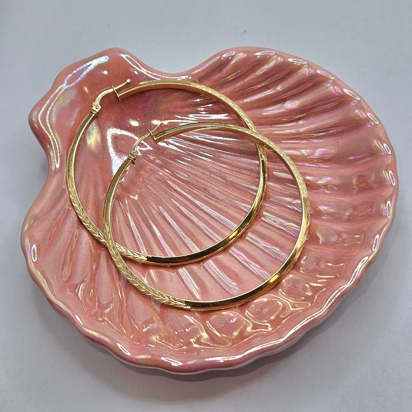 Leaf Design Hoops