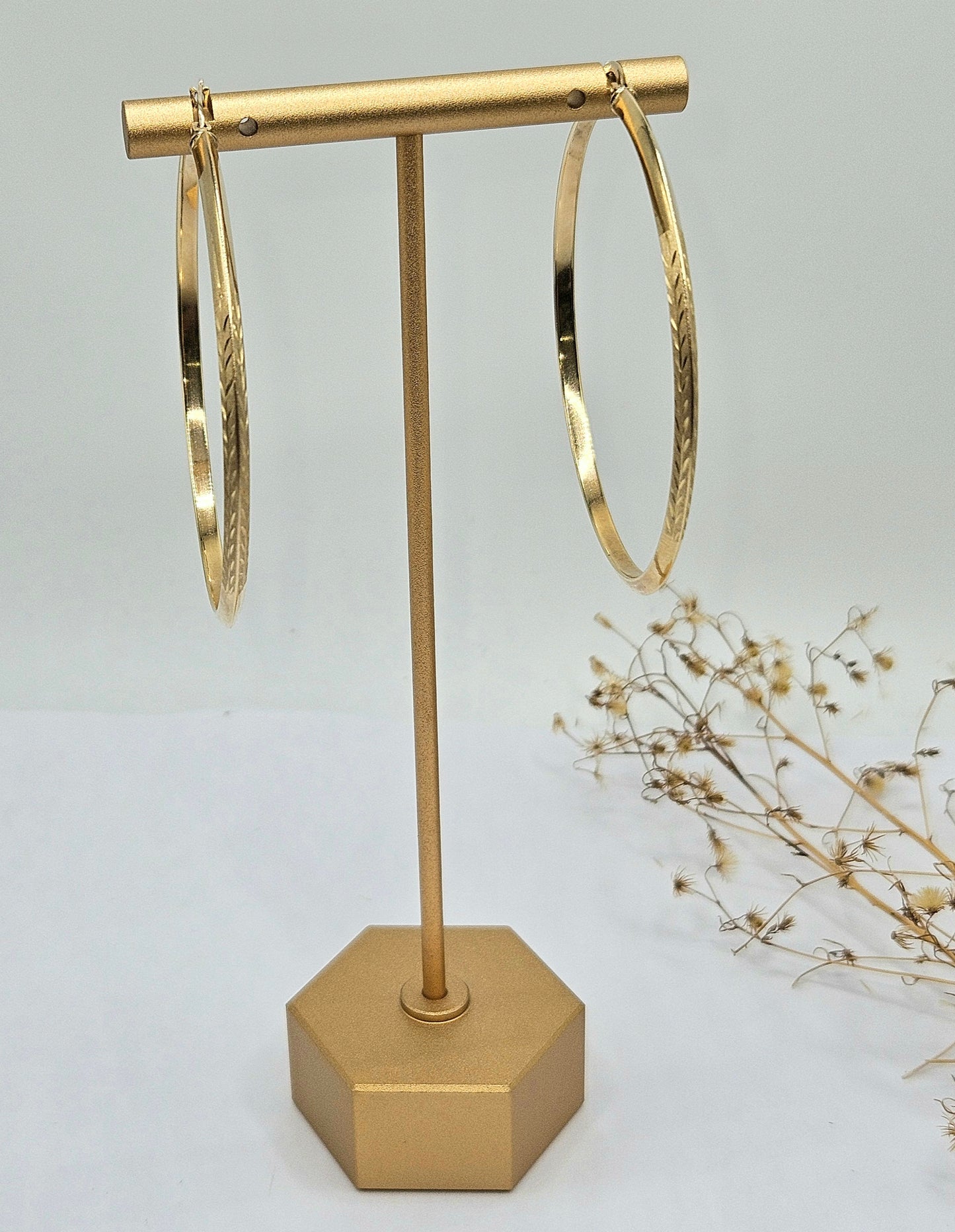 Leaf Design Hoops