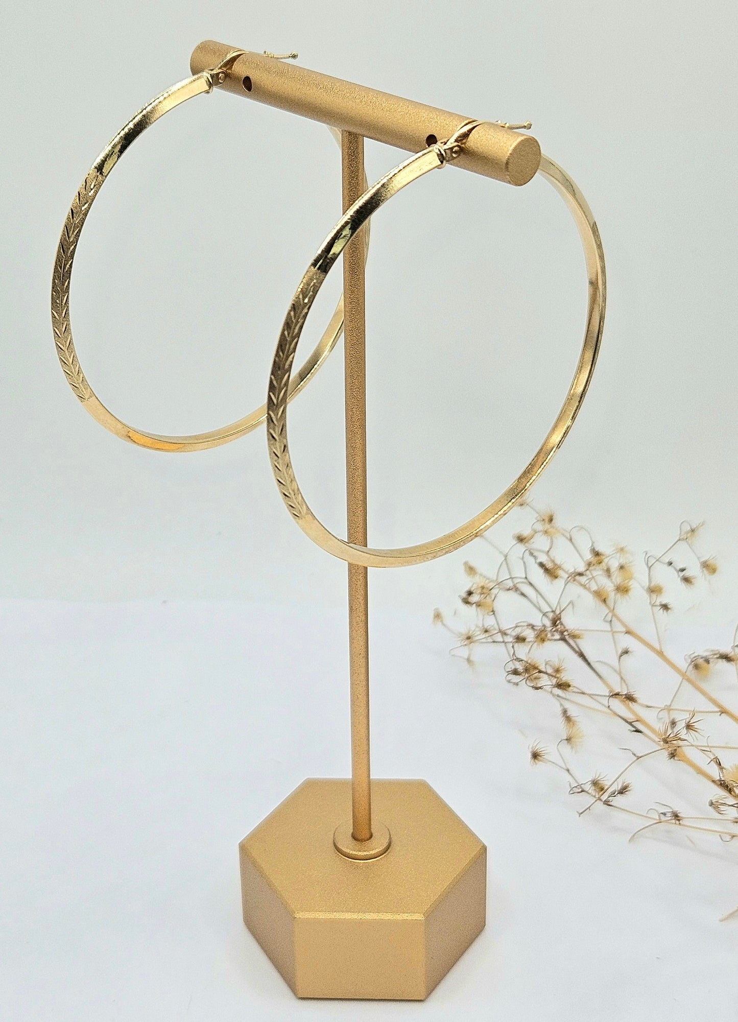 Leaf Design Hoops