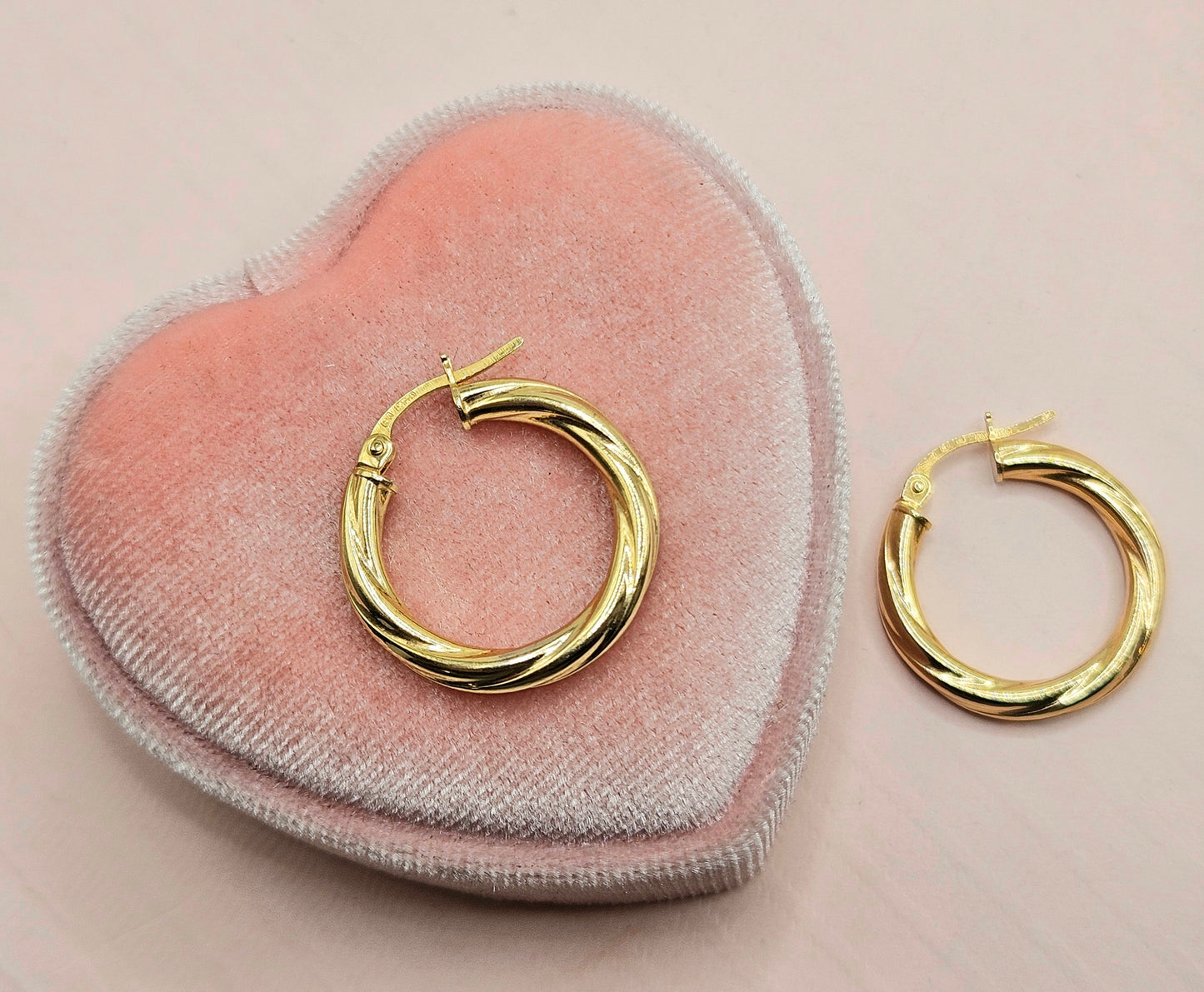 Medium Fine Twisted Hoops