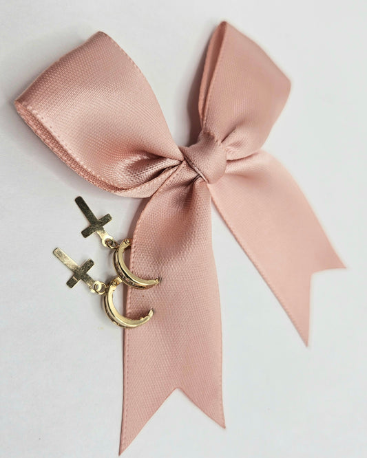 Small Stone and Cross Hoops