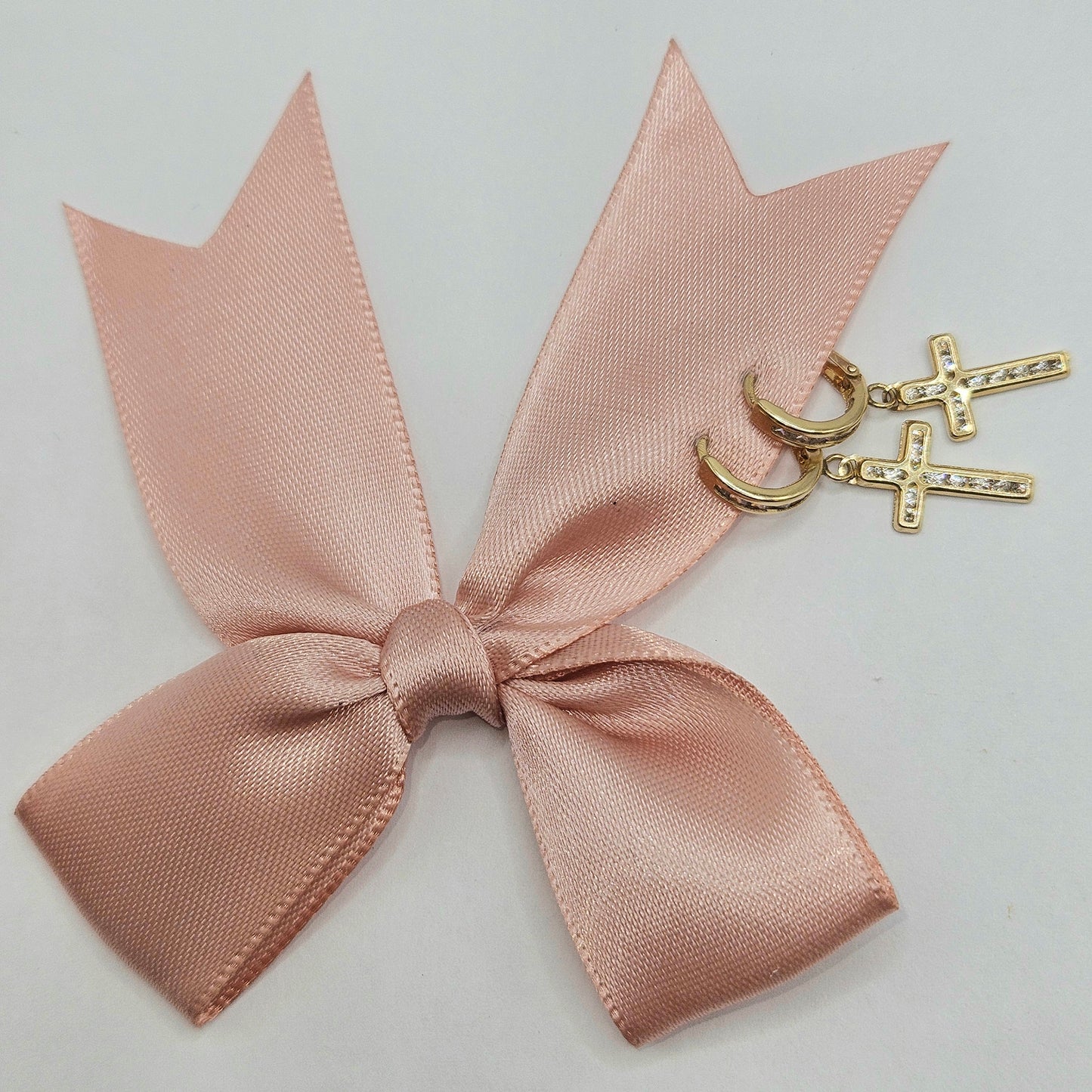 Small Hoops with Cross and Stones