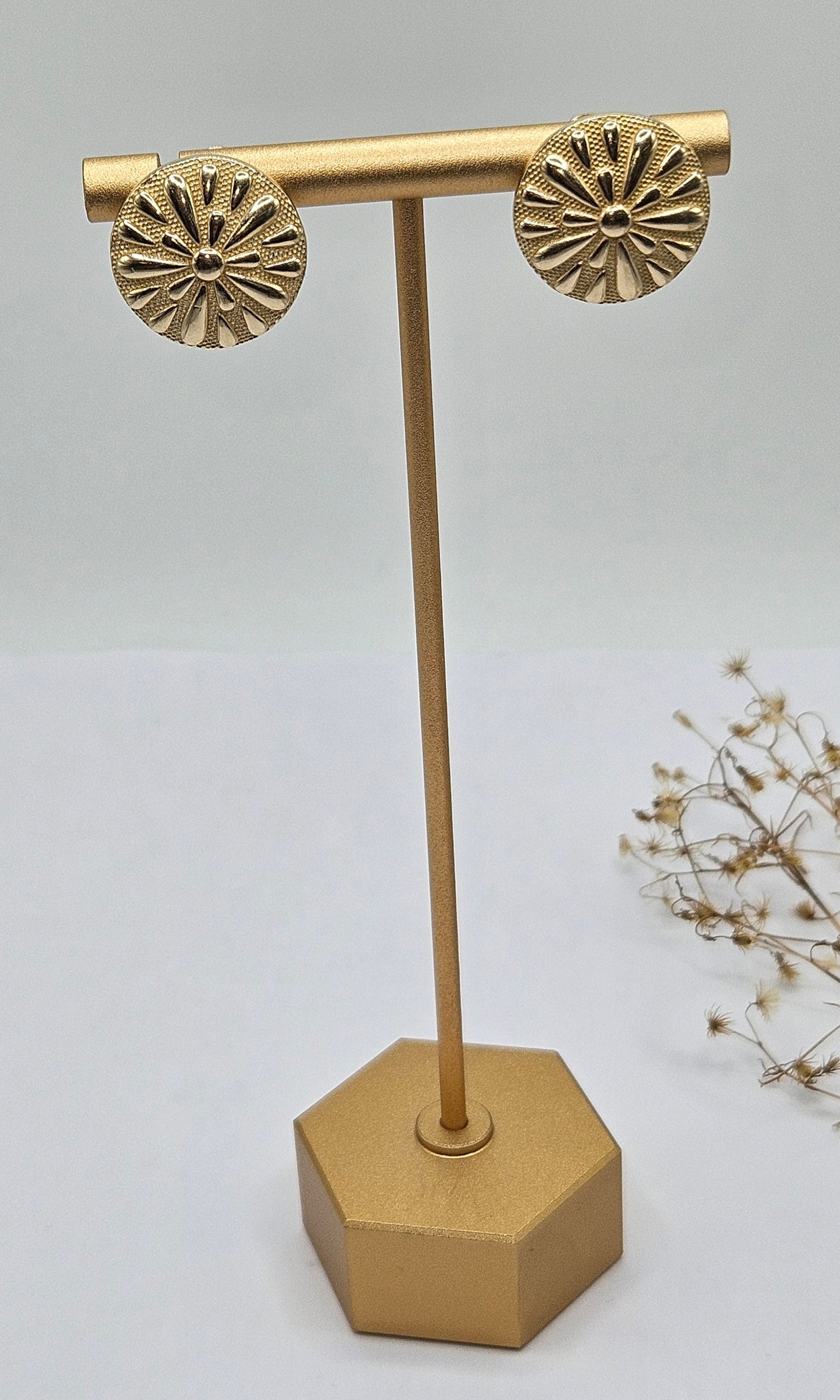 Round Flower Earring