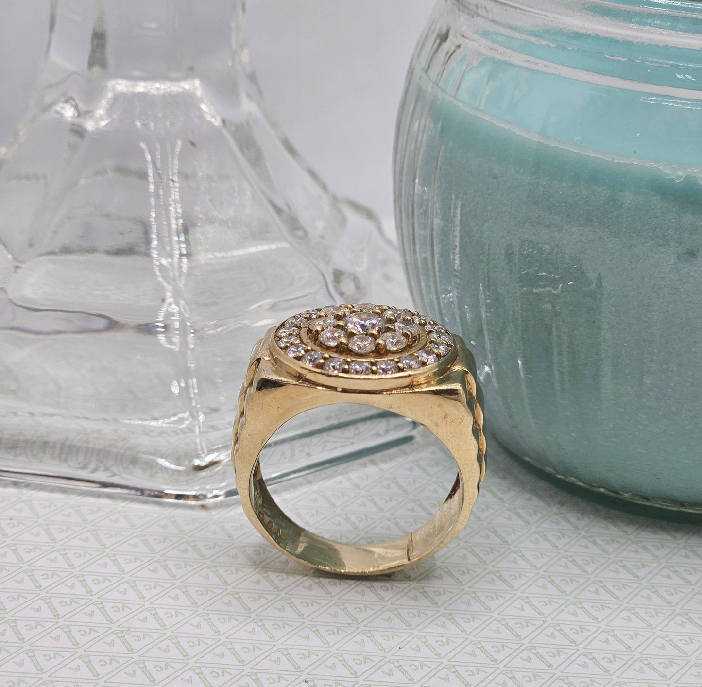 Stamped Ring with Zirconia
