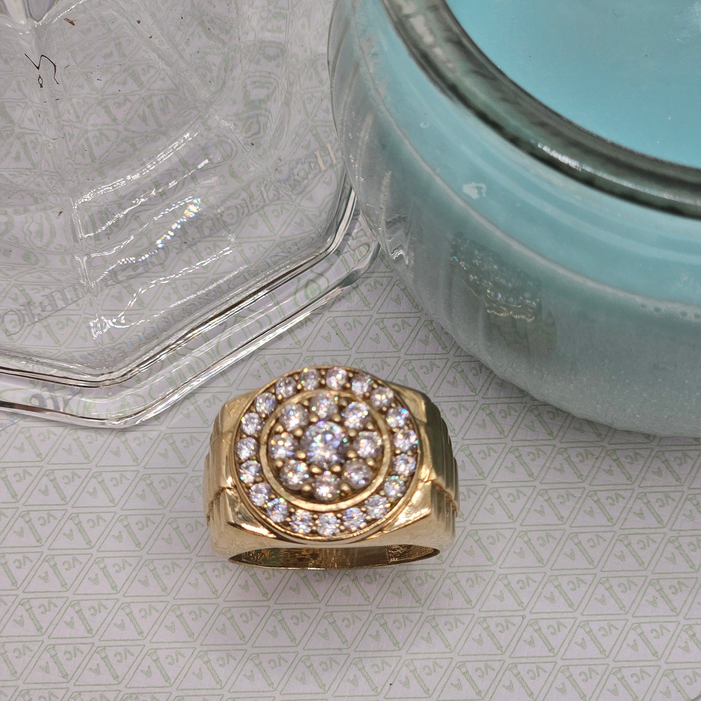 Stamped Ring with Zirconia