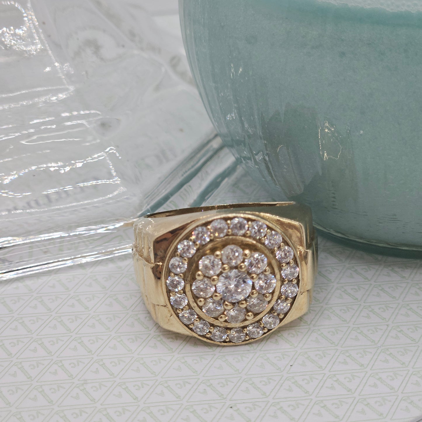 Stamped Ring with Zirconia