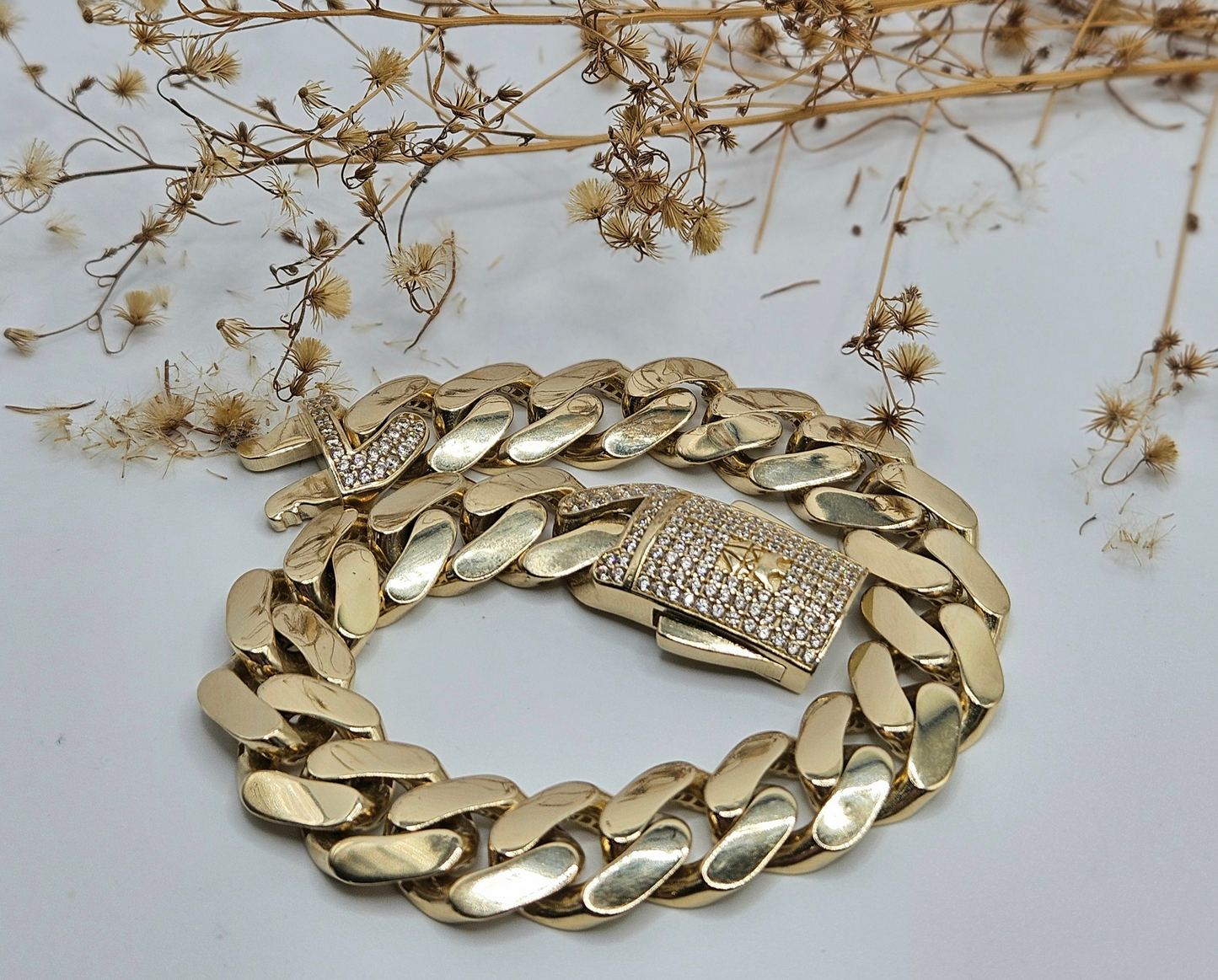 Bracelet with Crown and Diamond Clasp