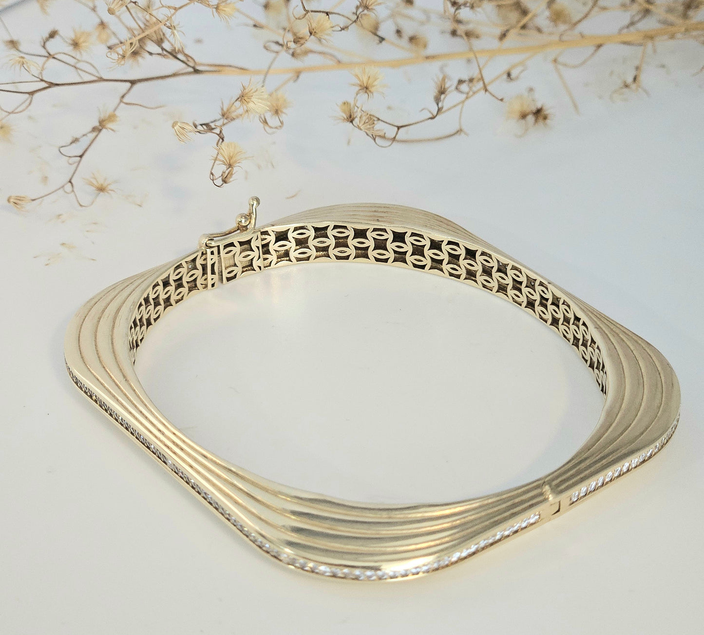 Square Bracelet with Zirconia
