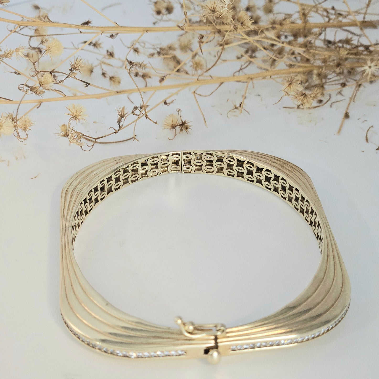 Square Bracelet with Zirconia