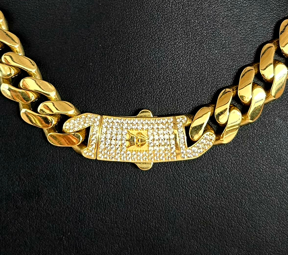 Monaco Chain with Zirconia Crown Clasp