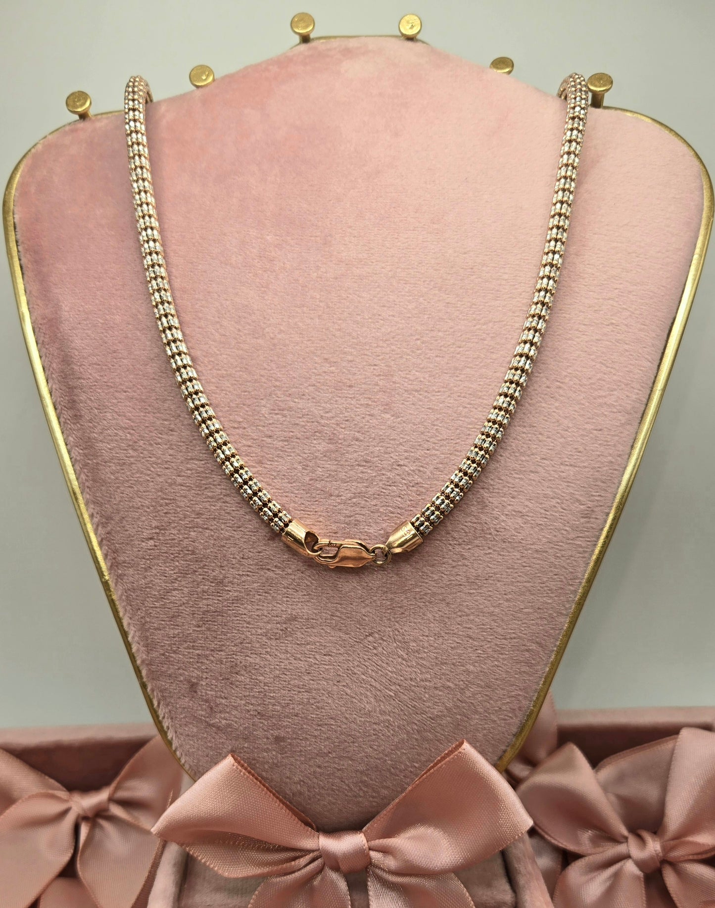 Pink and White Cord Chain