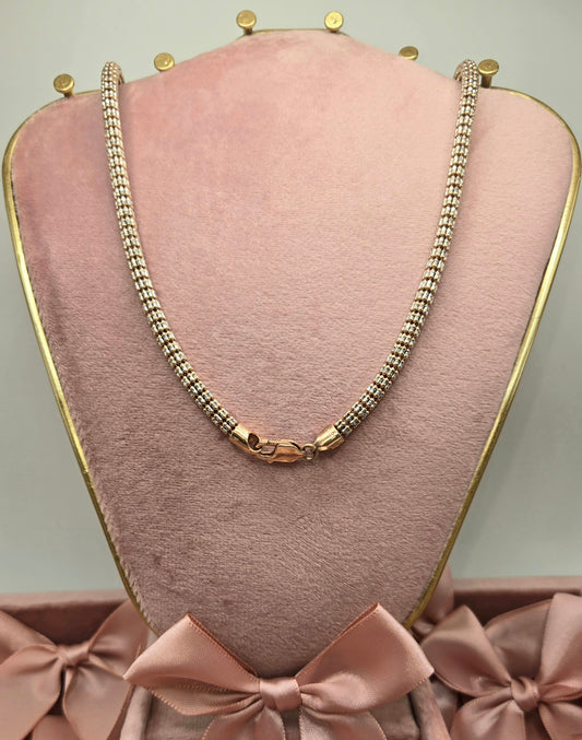 Pink and White Cord Chain