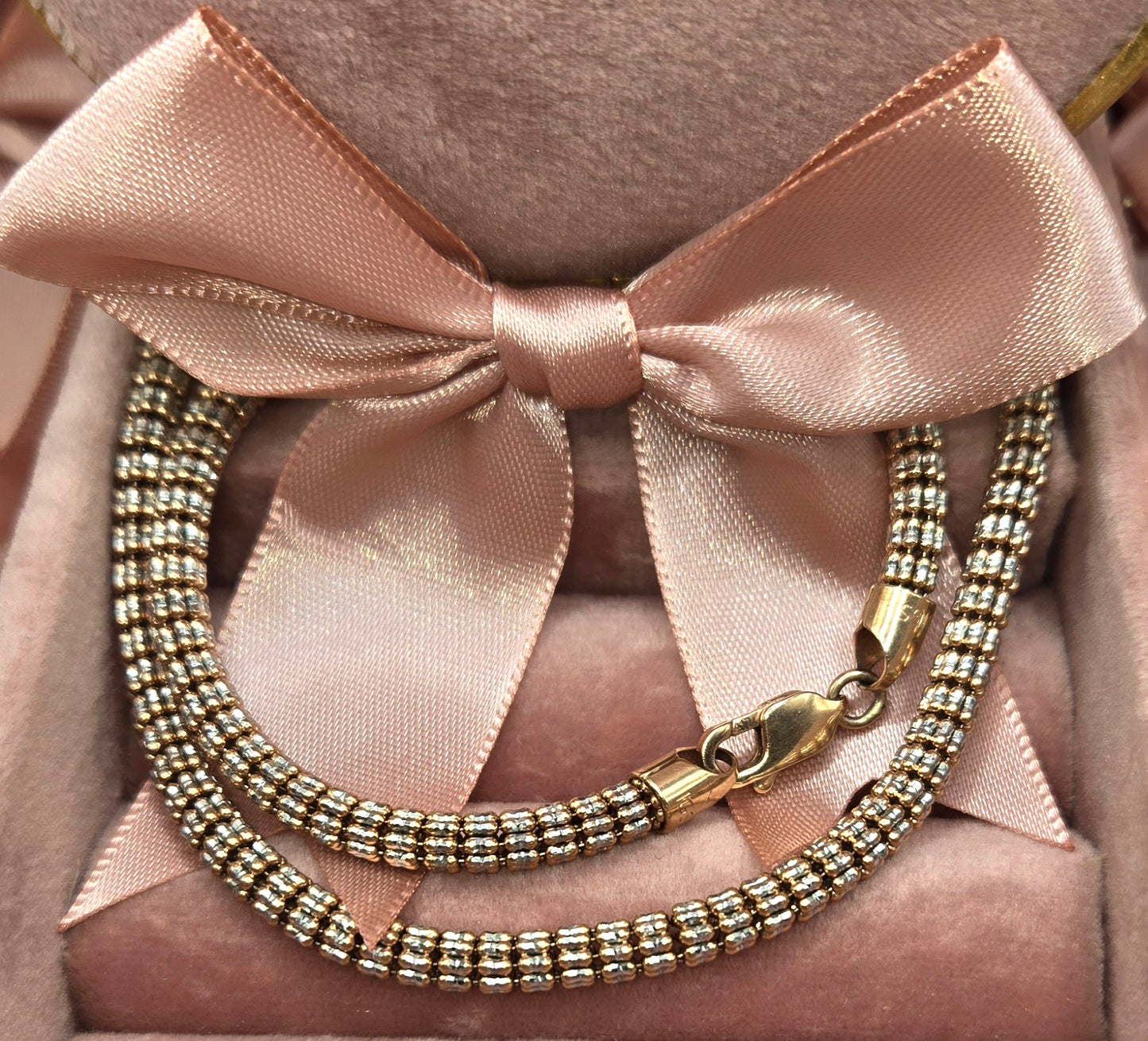 Pink and White Cord Chain