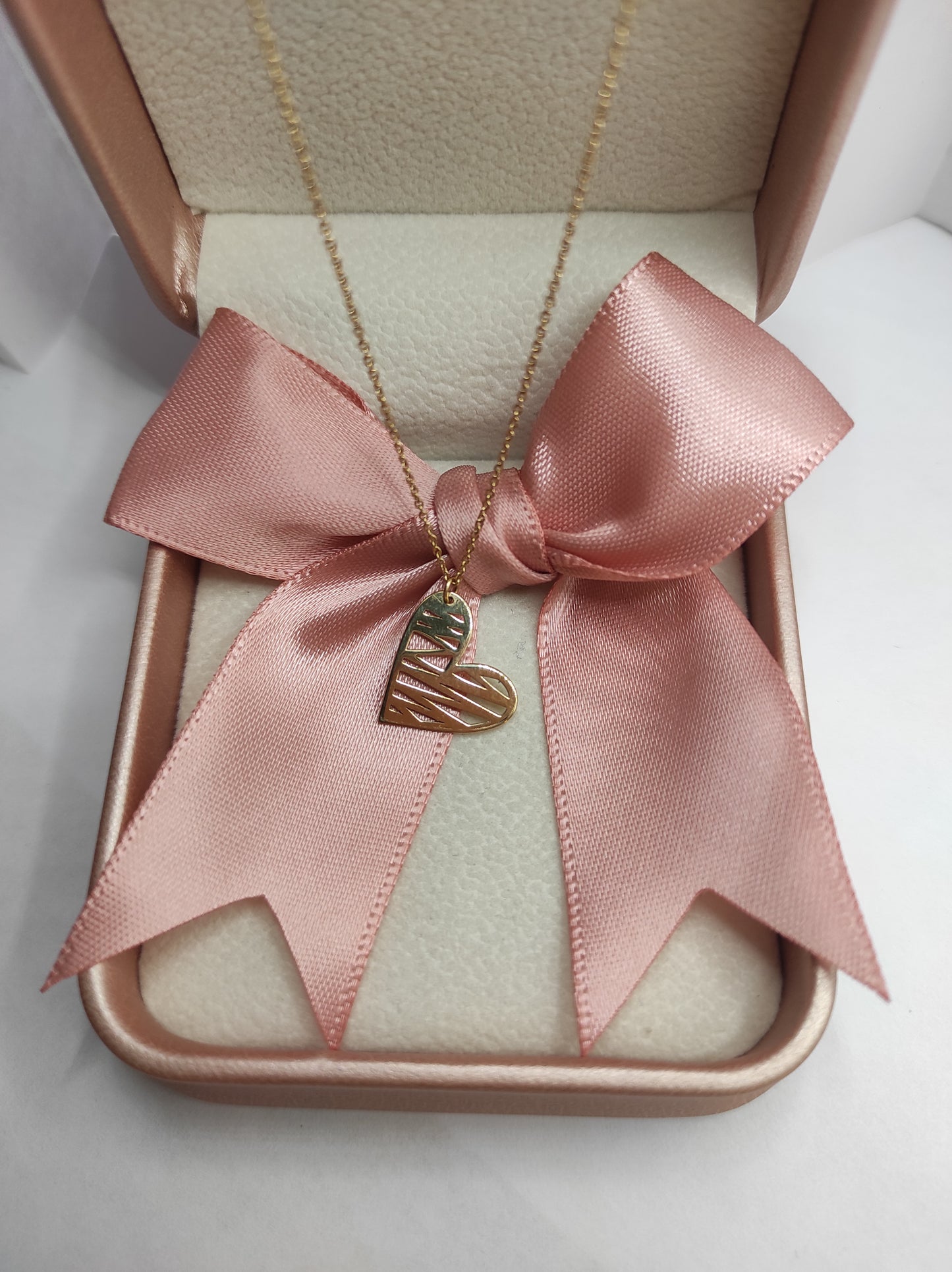 Extra Fine Grated Heart Pendant Chain
