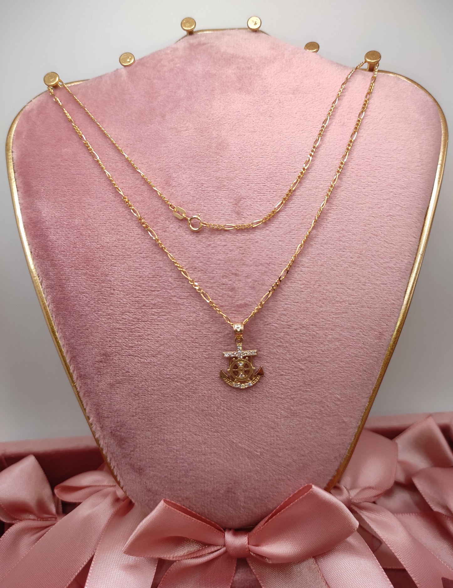 Three in One chain with Anchor Pendant