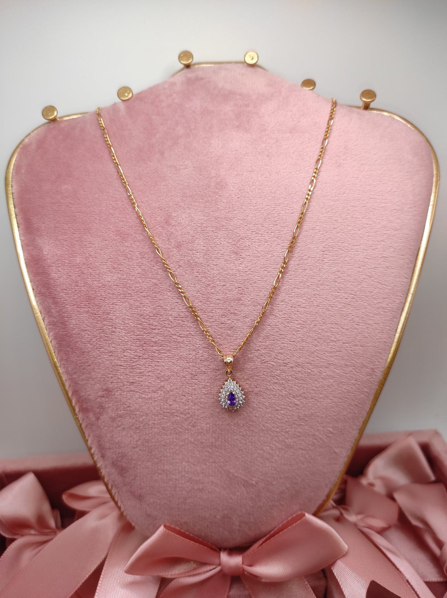 Three in One chain with Purple Stone Pendant