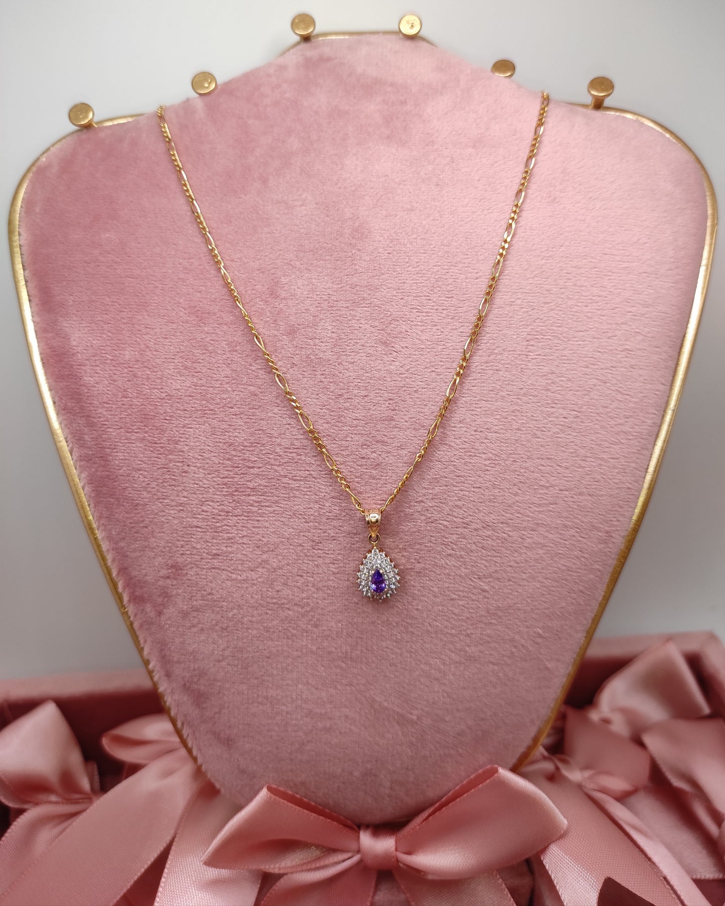 Three in One chain with Purple Stone Pendant