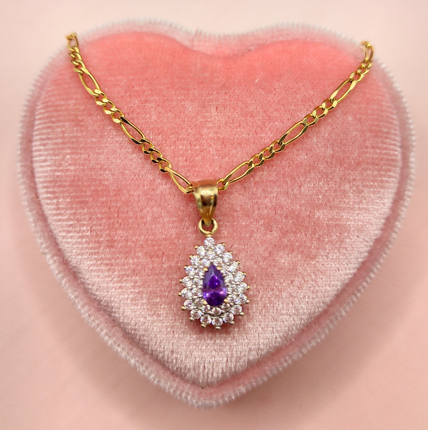 Three in One chain with Purple Stone Pendant