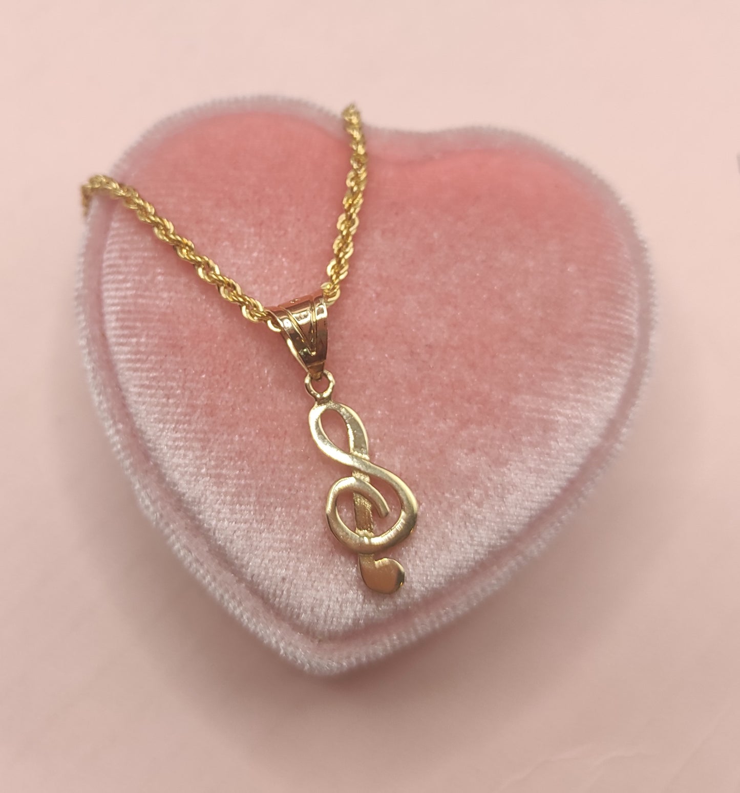 Cord chain with Treble Clef pendant